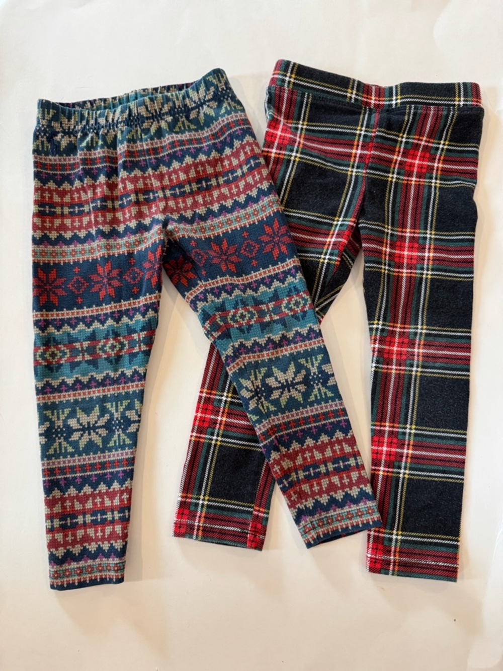 Set of 2 3T Girls Winter / Holiday Print Leggings